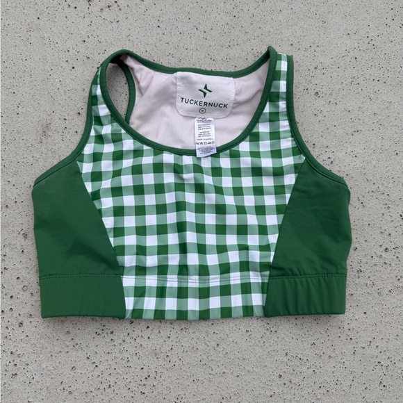 Tuckernuck Green and White Sport Bra Size Medium - Picture 5 of 5